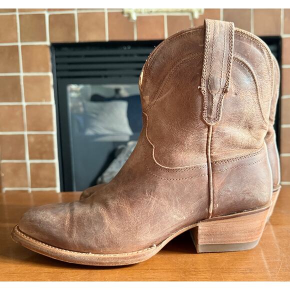 Womens Tecovas Penny, Ankle, Tan / Scotch Goat Sz 7.5 run small WORE 2 times EUC - Picture 2 of 12